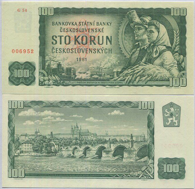 Czechoslovakia 100 Korun 1961 P 91 k UNC