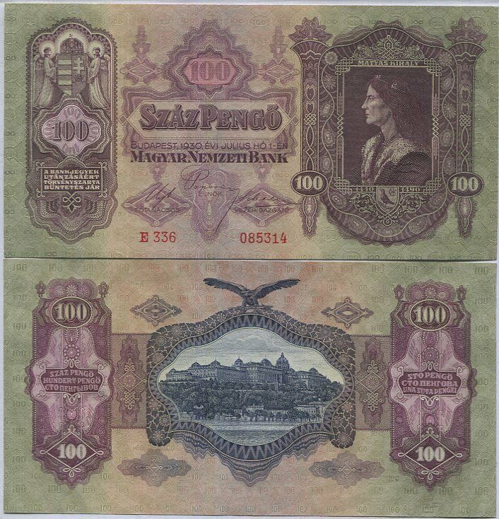 Hungary 100 Pengo 1930 P 98 UNC