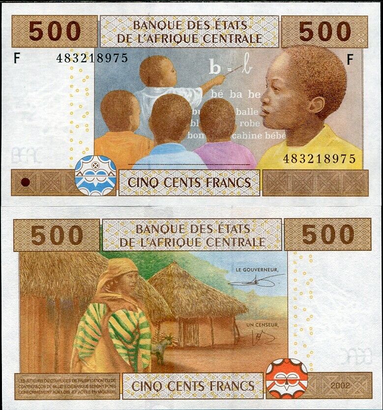 CENTRAL AFRICAN STATE GUINEA 500 FRANCS 2002 P 506 Fc  UNC