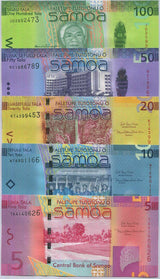 Western Samoa Set 5 Pcs 5 10 20 50 100 Tala 2017 P 38 39 40 41 44 UNC