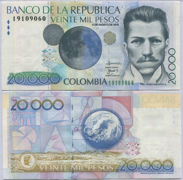 COLOMBIA 20000 PESOS 2010 P 454 w UNC