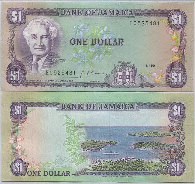 Jamaica 1 Dollars 1990 P 68Ad UNC