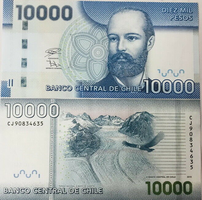 Chile 10000 Pesos 2019 P 164 h UNC