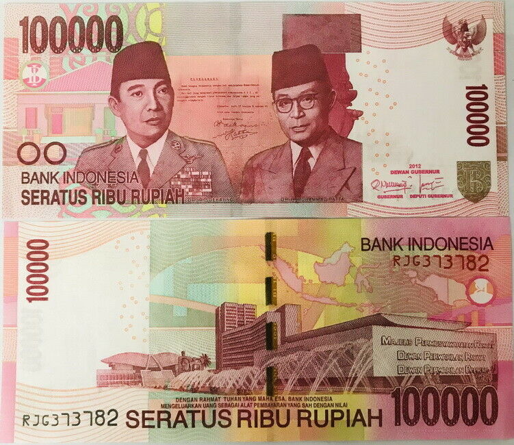 Indonesia 100000 Rupiah 2012/2004 P 153 b UNC