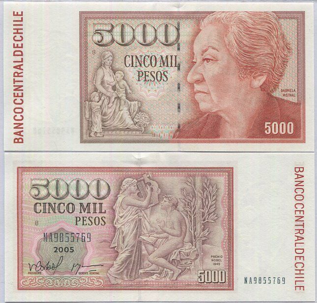Chile 5000 Pesos 2005 P 155 e UNC