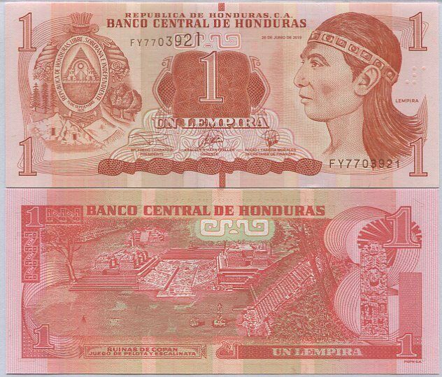 Honduras 1 Lempira 2019 P 96 UNC