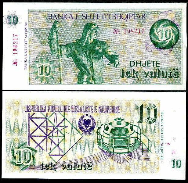 ALBANIA 10 LEK VALUTE 1992 P 49 UNC