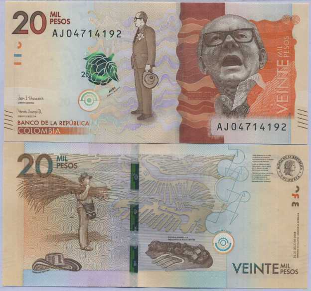 Colombia 20000 Pesos 2018 P 461 New Date UNC