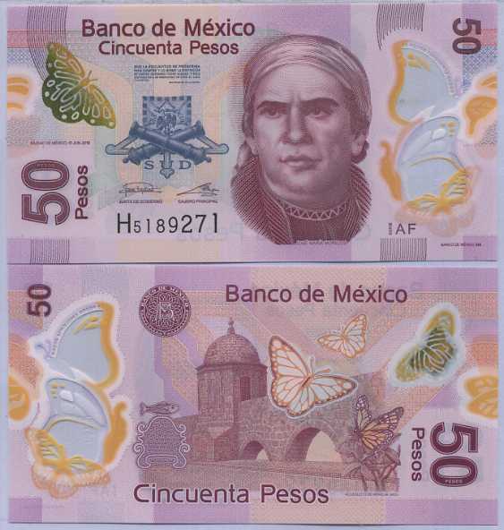 Mexico 50 Pesos 2019 P 123Aaf Series AF Polymer UNC