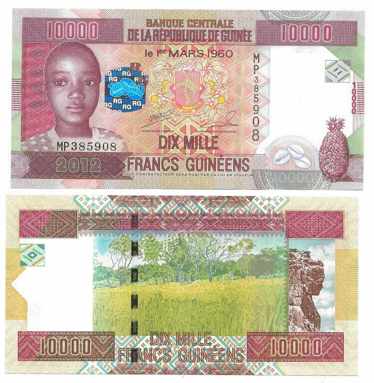 Guinea 10000 Francs 2012 P 46 UNC