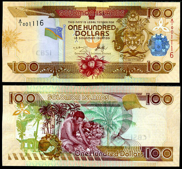 Solomon Islands 100 DOLLARS ND 2006 P 30 A/1 PREFIX UNC