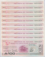 Argentina 100 Australes 1991 P S2715 UNC Lot 10 PCS