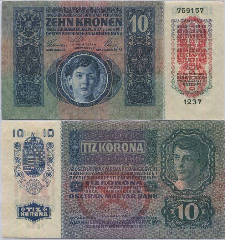 Austria 10 Kronen 1915/1919 P 51 a UNC