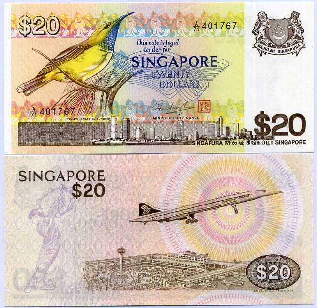 Singapore 20 Dollars ND 1979 P 12 AUnc