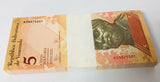 Venezuela 5 Bolivares 2009 P 89 UNC LOT 25 PCS 1/4 Bundle