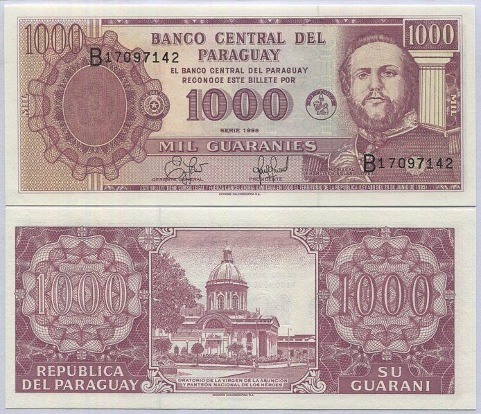 Paraguay 1000 Guaranies 1998 P 214 a UNC