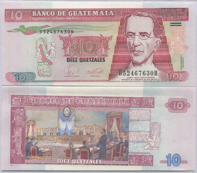 Guatemala 10 Quetzales 2007 P 111 b UNC