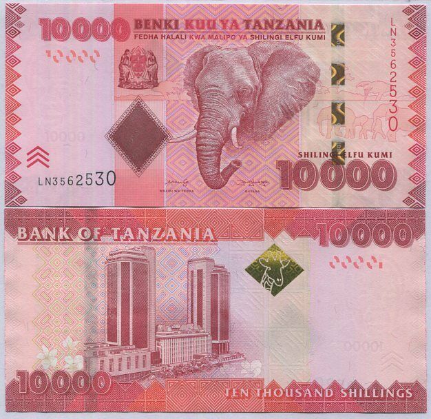 Tanzania 10000 Shillings ND 2020 P 44 New Sign UNC