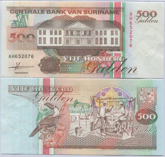 Suriname 500 Gulden 1991 P 140 UNC