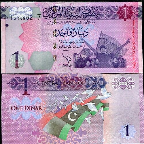 Libya 1 Dinar ND 2013 P 76 AUnc