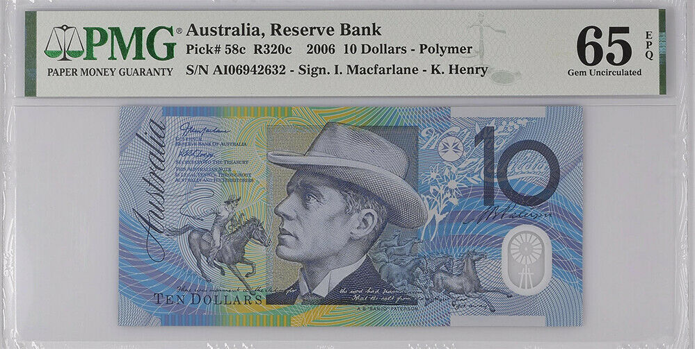 AUSTRALIA 10 DOLLARS ND 2006 P 58 POLYMER GEM UNC PMG 65 EPQ
