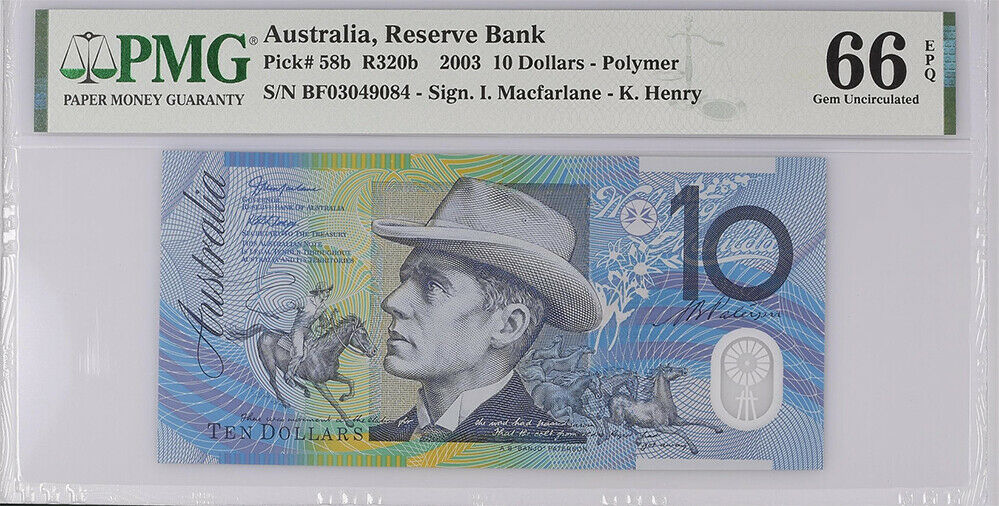 Australia 10 Dollars 2003 P 58 b Polymer GEM UNC PMG 66 EPQ