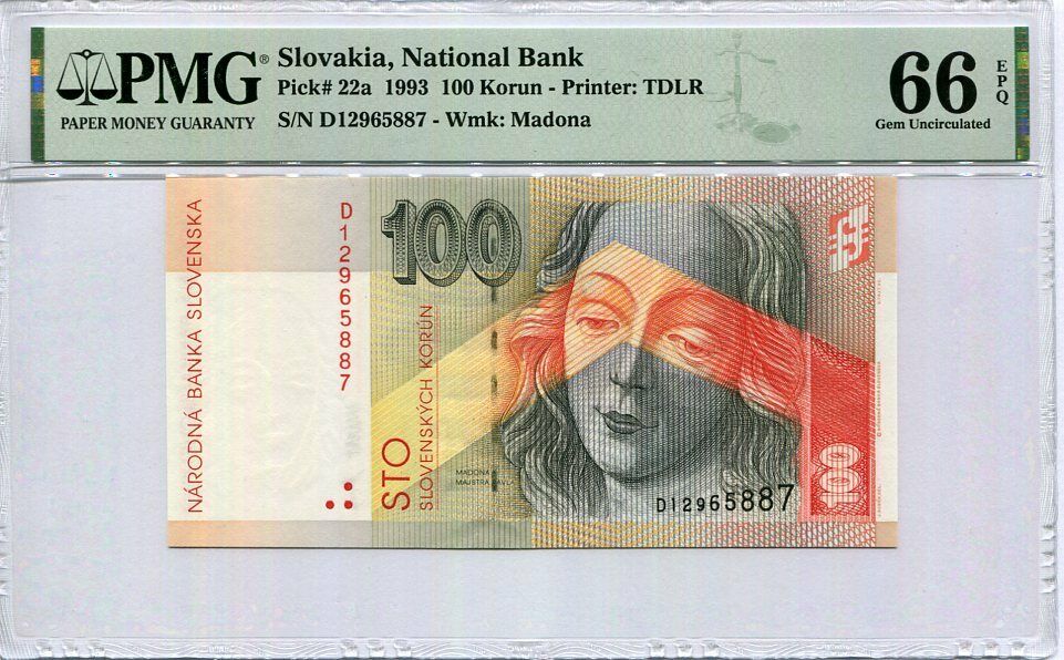Slovakia 100 Korun ND 1993 P 22 a Gem UNC PMG 66 EPQ