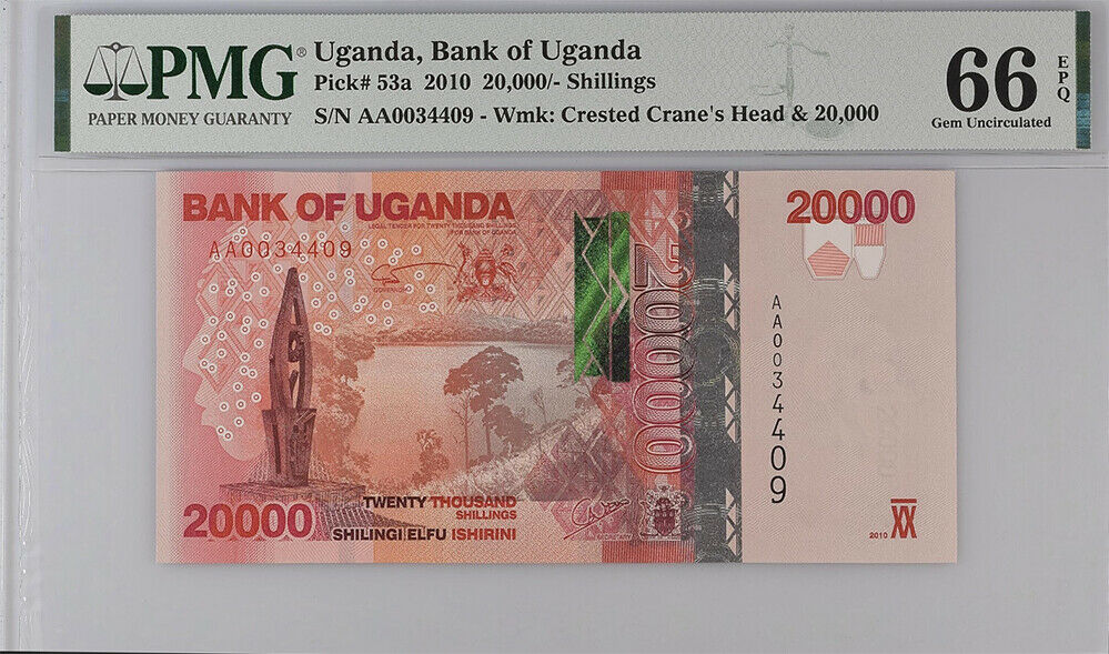 Uganda 20000 Shillings 2010 P 53 a Gem UNC PMG 66 EPQ