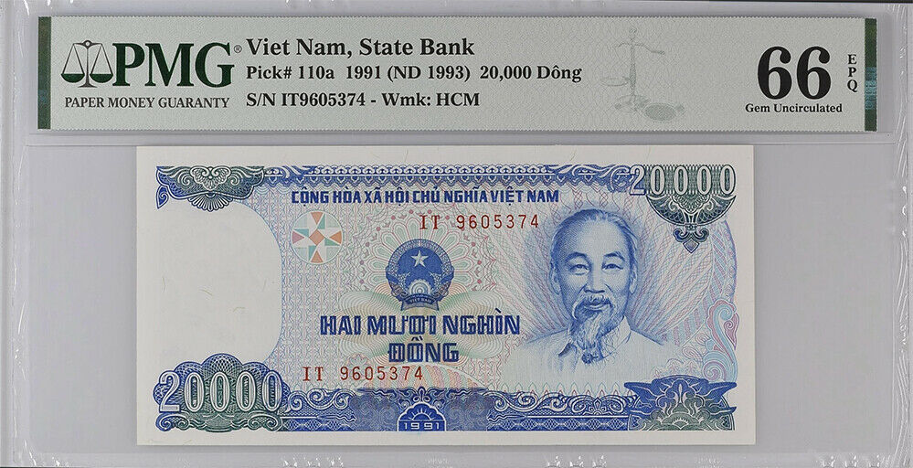 Vietnam 20000 Dong 1991/1993 P 110 a Superb Gem UNC PMG 66 EPQ