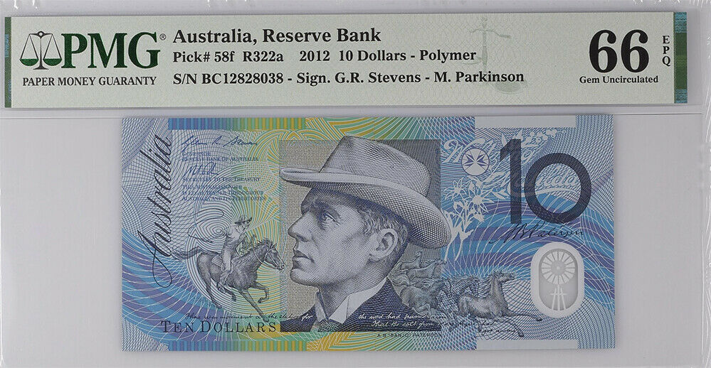 Australia 10 Dollars ND 2012 P 58 POLYMER GEM UNC PMG 66 EPQ