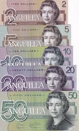 ANGUILLA Island set 5 FANTASY 2 5 10 20 50 Pounds 2019 QE II Bird
