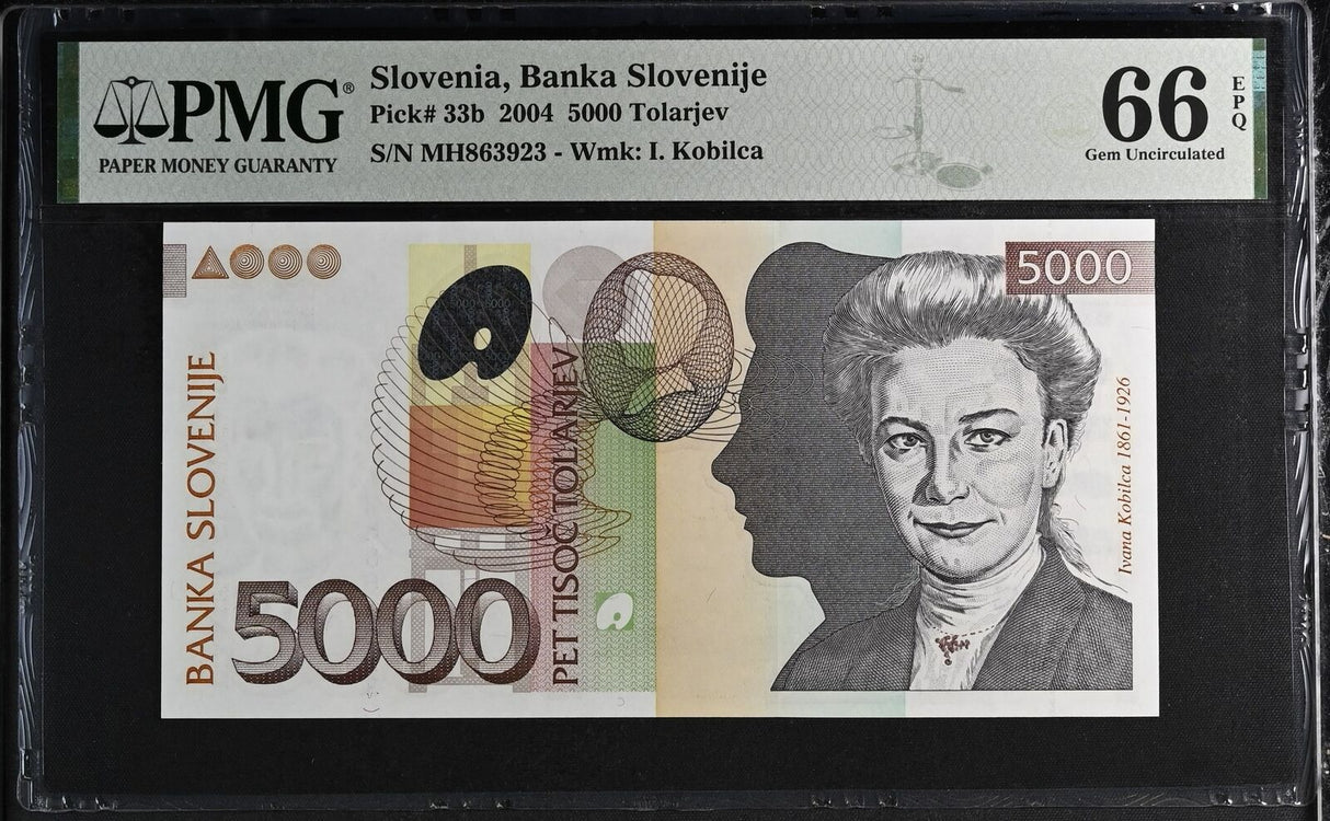 Slovenia 5000 Tolarjev 2004 P 33 b Gem UNC PMG 66 EPQ