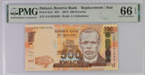 Malawi 500 Kwacha 2012 P 61 a* ZA Replacement GEM UNC PMG 66 EPQ