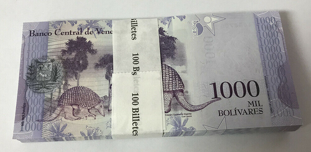 Venezuela 1000 Bolivares 2017 P 95 UNC Lot 100 Pcs 1 Bundle