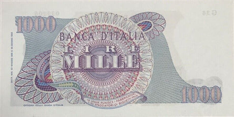 Italy 1000 Lire 1966 P 96 d UNC
