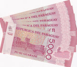 Paraguay 5000 Guaranies 2011 P 234 a UNC LOT 5 PCS