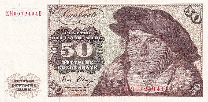 Germany 50 Deutsche Mark 1980 P 33 d XF