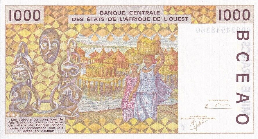 West African States Togo 1000 FRANCS 2000 P 811Tj UNC