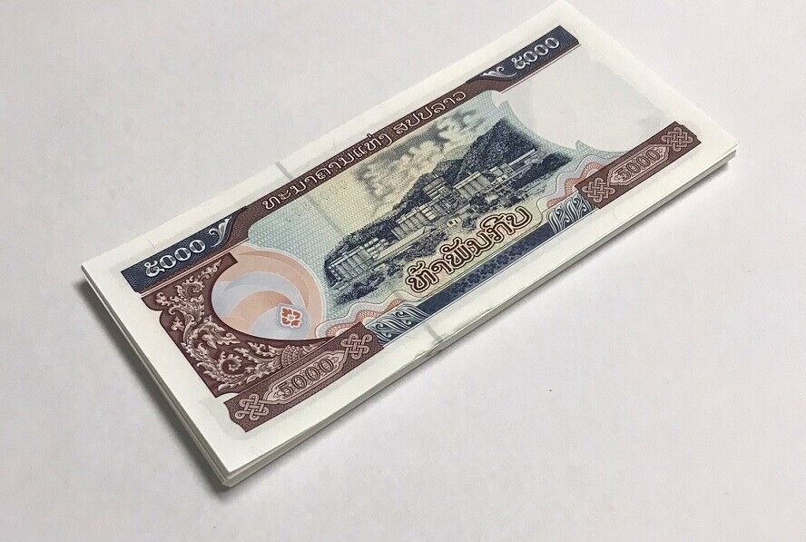 Laos 5000 Kip 2020 / 2022 P 41Aa AUnc LOT 20 PCS