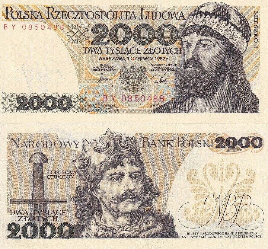 Poland 2000 Zlotych 1982 P 147 c UNC