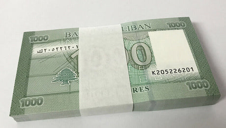 Lebanon 1000 Livres 2016 P 90 c UNC Lot 25 PCS 1/4 Bundle
