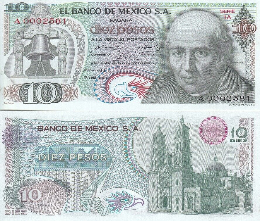 Mexico 10 Pesos 16-09-1969 P 63 a UNC