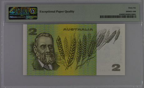 Australia 2 Dollars ND 1983 P 43 d Gem UNC PMG 66 EPQ