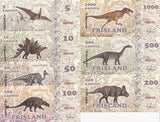 Frisland Set 7 5 10 50 100 200 500 1000 Kroner Pteranodon Tyrannosaurus Fantasy