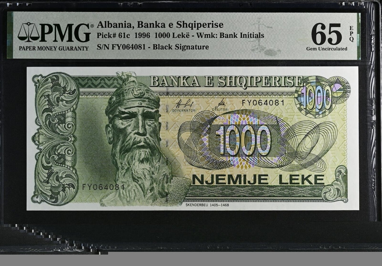 Albania 1000 Leke 1996 P 61 c Gem UNC PMG 65 EPQ