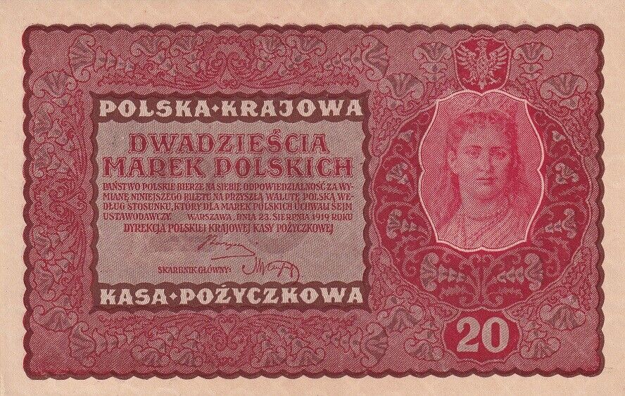 Poland 20 Marek 1919 P 26 AUnc
