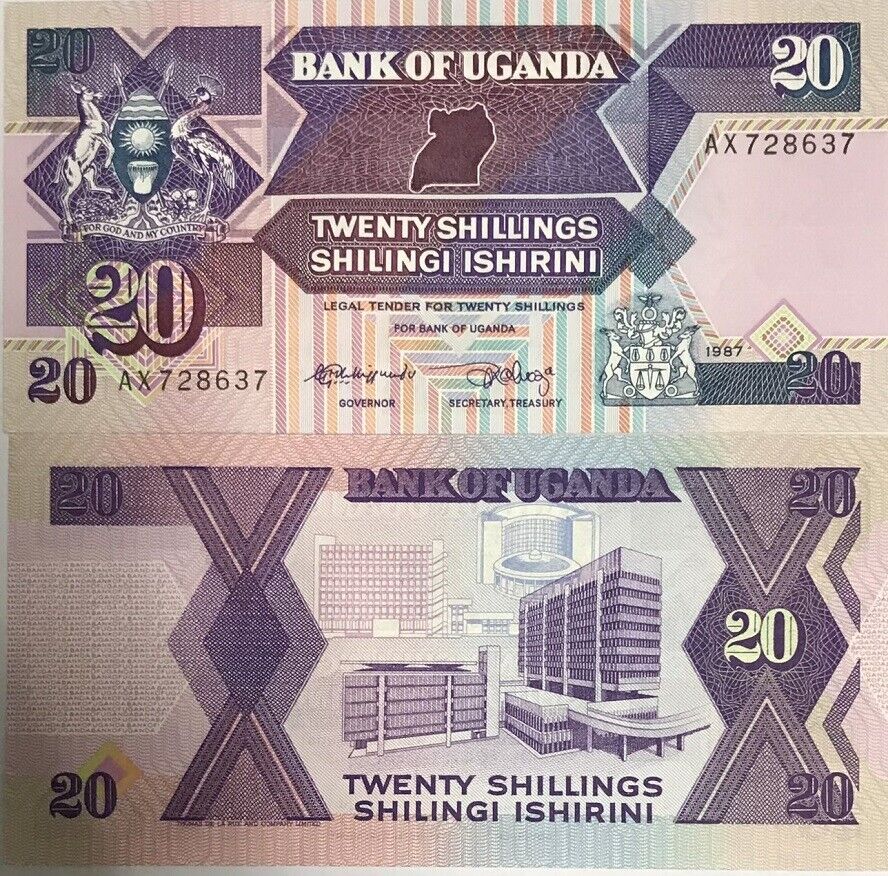 Uganda 20 Shillings 1987 P 29 a UNC