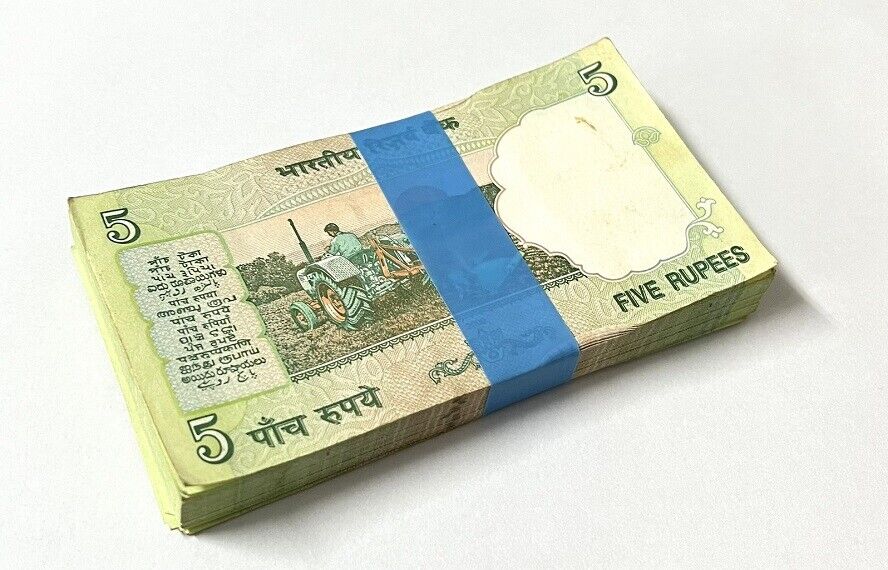 India 5 Rupees 2009 Letter L P 94 Ab UNC LOT 100 PCS 1 BUNDLE