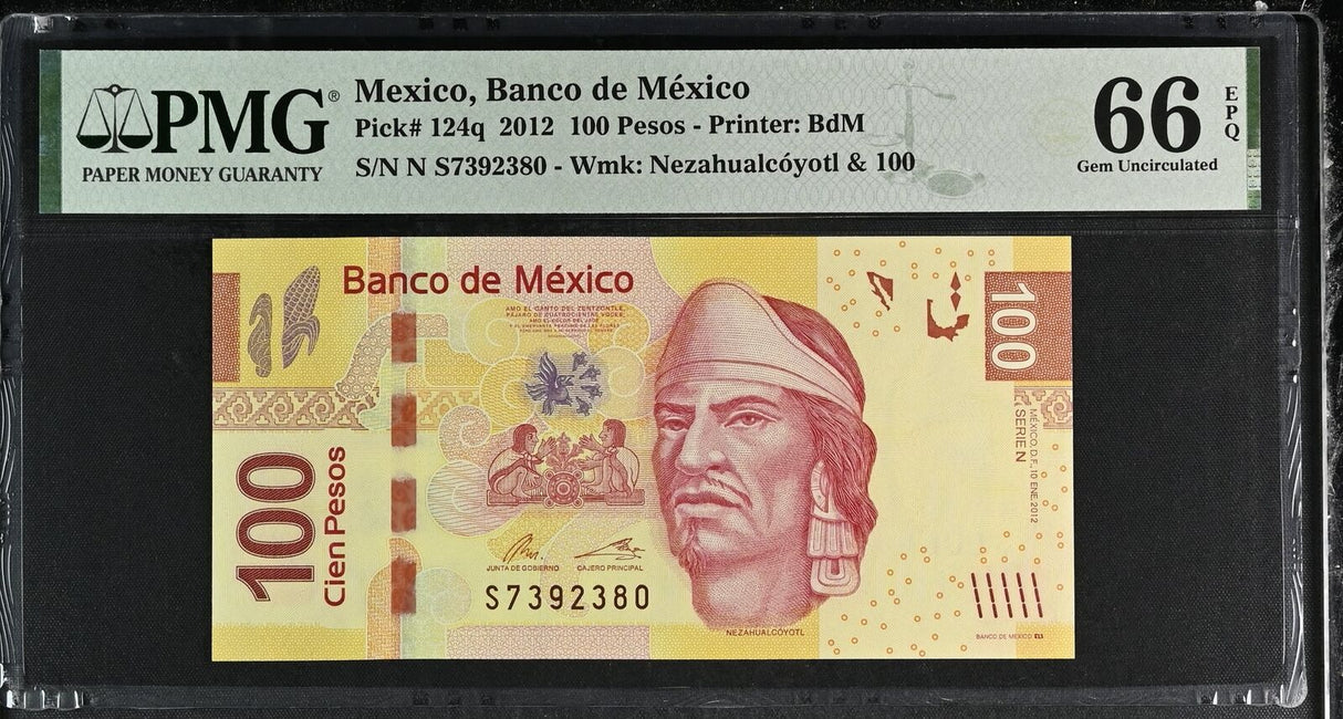 Mexico 100 Pesos 2012 P 124 q Gem UNC PMG 66 EPQ