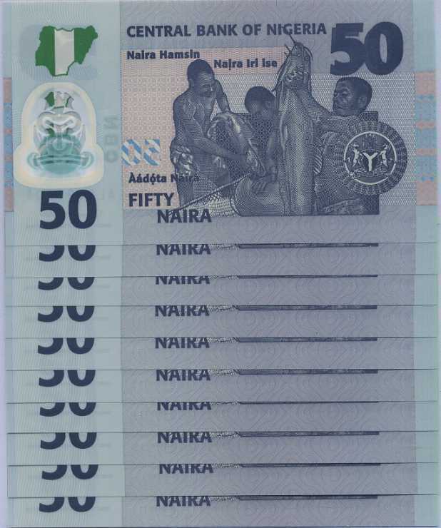 Nigeria 50 Naira 2021 P New UNC Lot 10 PCS